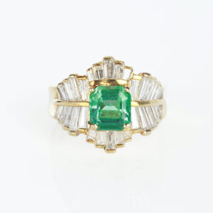 祖母綠 18K 黃金鑽戒
