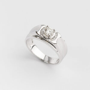 圓鑽18K金男鑽戒指